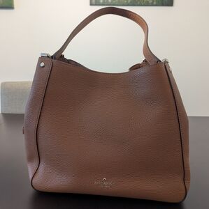 Kate Spade Cognac Shoulder Bag (Leila Medium Triple Compartment Shoulder)